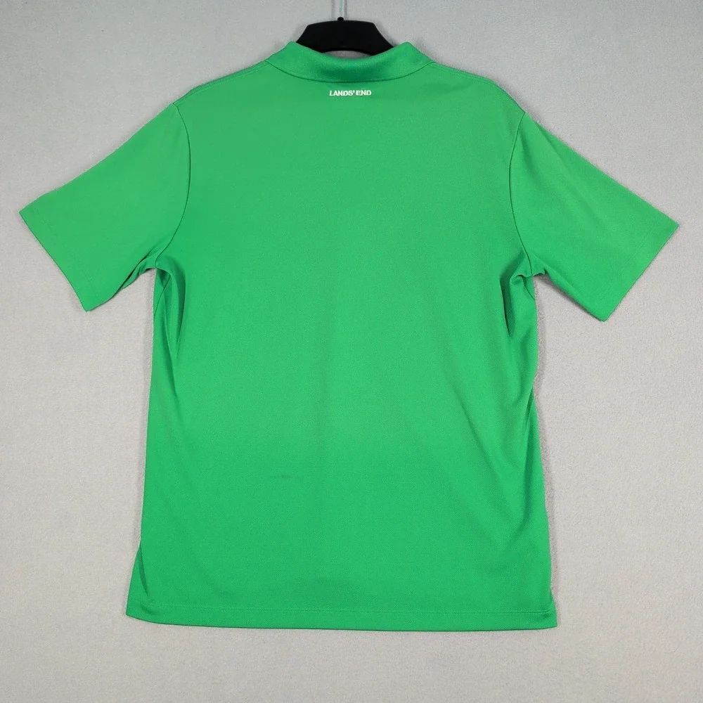 Lands End Polo Shirt Mens‎ L Green American Family Insurance Golf Short Sleeve